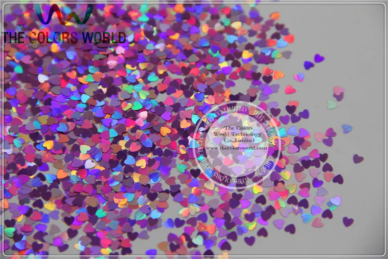 TCA901 Размер 3 мм лазерный голографический персиковый цвет блестки в форме сердца блестки для дизайна ногтей DIY Поставки 1 упаковка = 50 г
