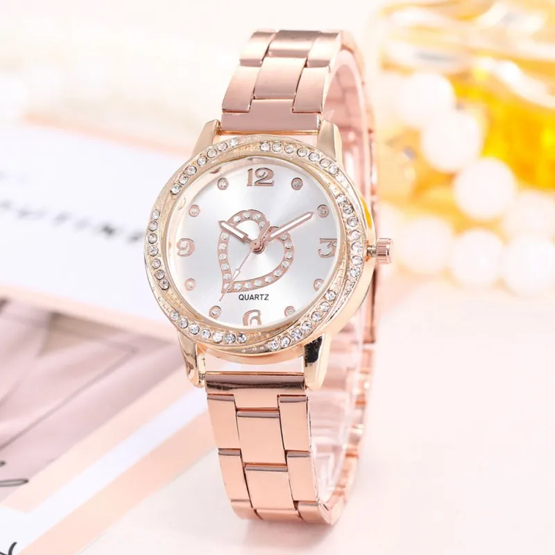 

Fashion Quartz Watches Women Crystals Wristwatches Ladies Round Plated Classic Watch Relogio