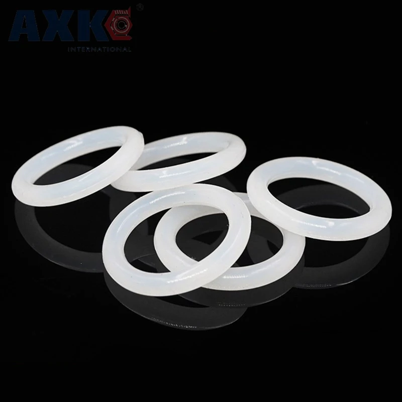

AXK Food Grade White O-ring Seals Silicon 5mm Thickness Rubber O Ring Sealing Gasket OD 75/80/85/90/95/100/105/110/115/120/125mm
