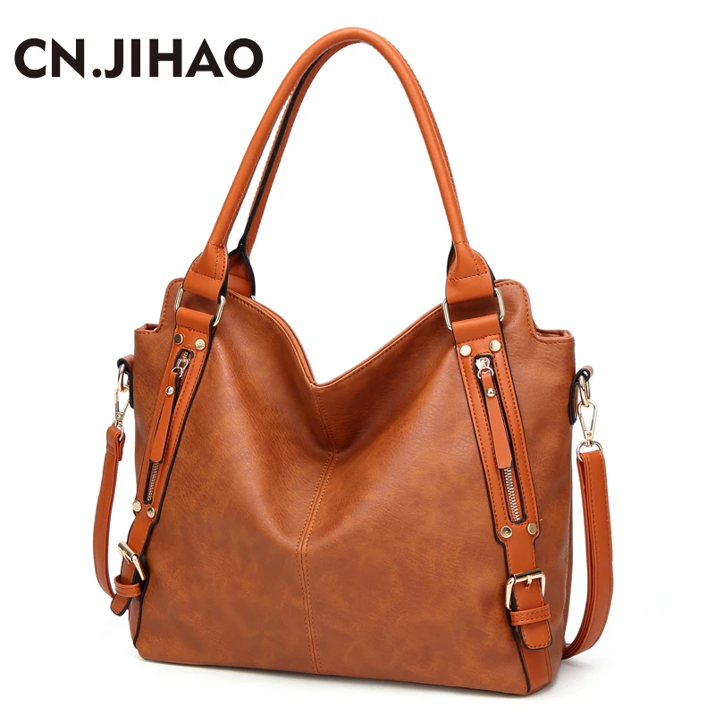

JI HAO Fashion Crossbody Bag for Women PU Leather Shoulder Bags Female Solid messenger bag Zipper Handbag Casual Soft Tote Bags