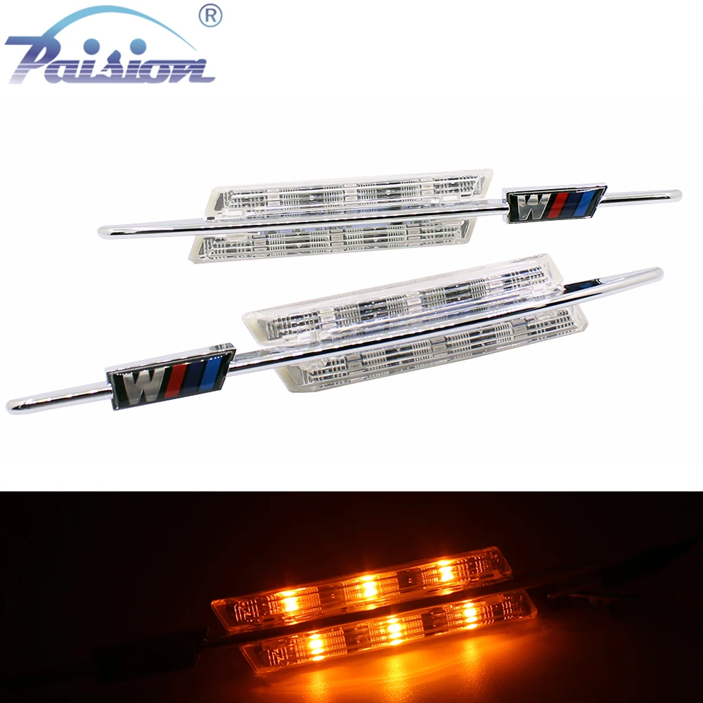 

M3 STYLE FENDER LED SIDE MARKER LIGHTS CHROME for BMW 1/3/5-SERIES E90/E92/E60/E82