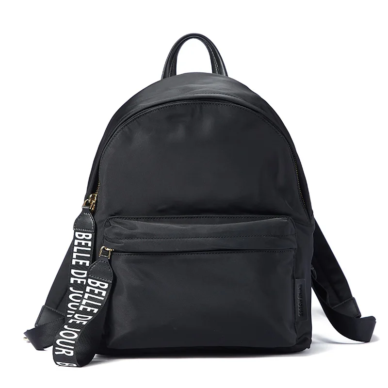 EMINI HOUSE, водонепроницаемый нейлоновый рюкзак с надписью, многофункциональный женский рюкзак, рюкзаки для девочек-подростков, школьная сумка - Цвет: Black