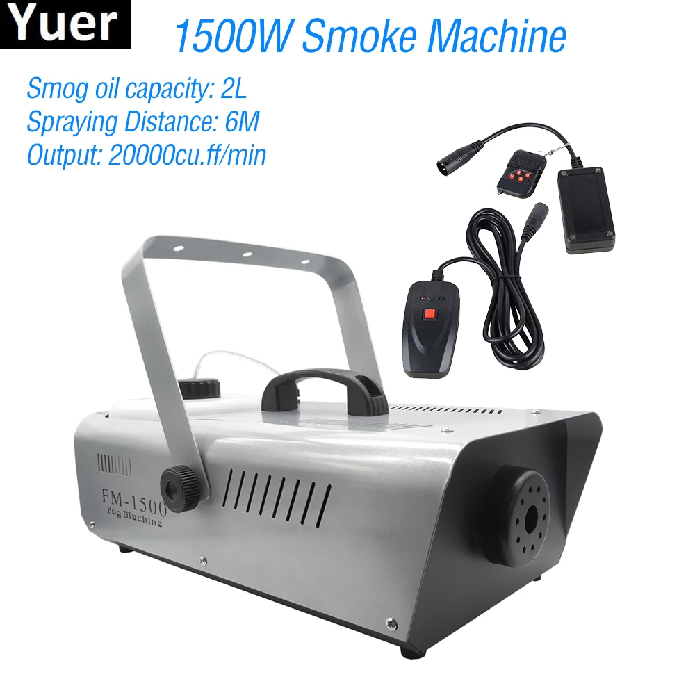 

New Fog Machine 1500W Remote Power Wire Control Smoke Machine DJ Disco Club Bar Equipment Wedding Party Stage Effect Fog Machine