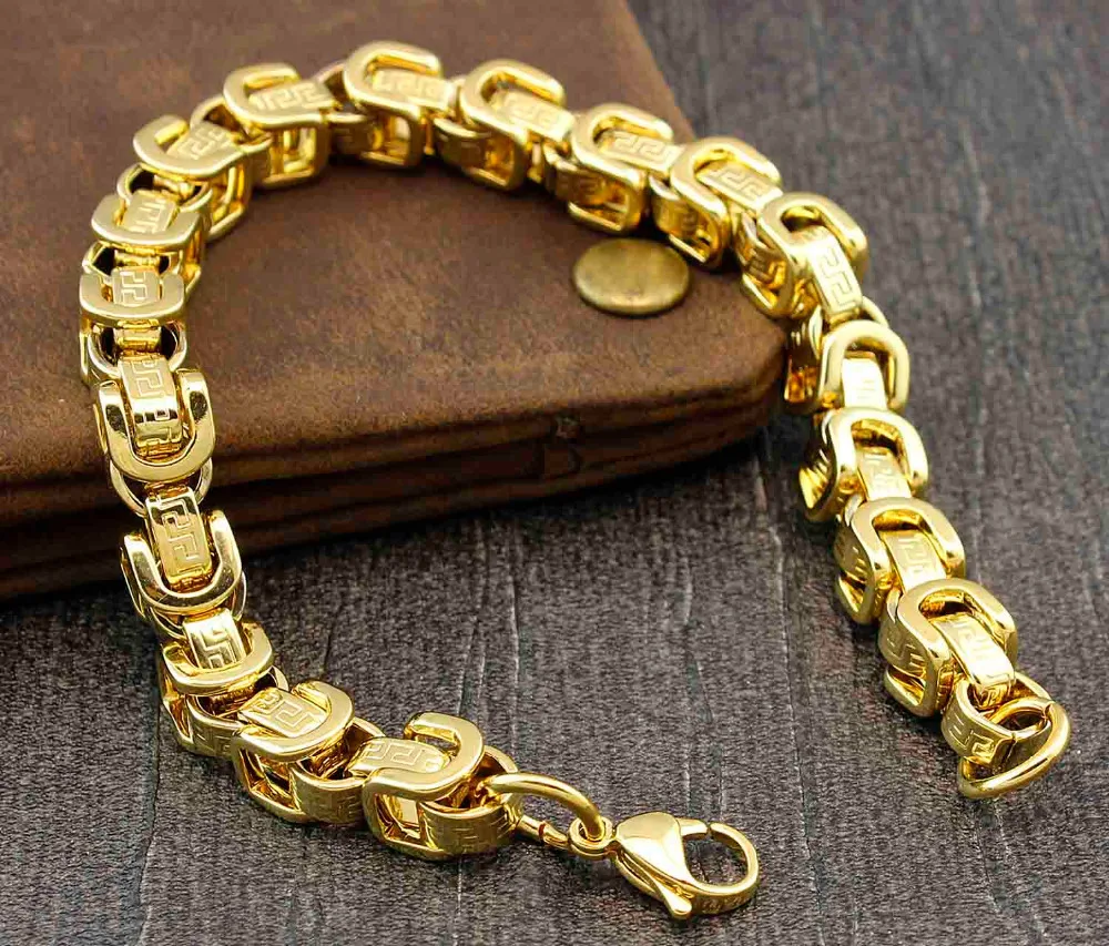Never Fade Gold Stainless Steel Mens 