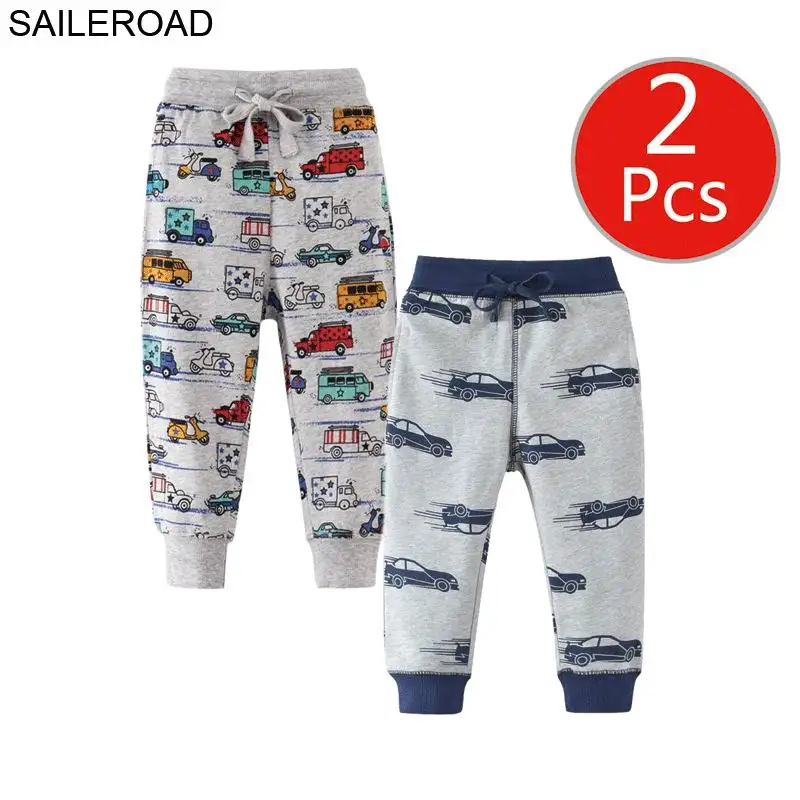 SAILEROAD 2 шт. Детские спортивные штаны повседневные брюки Автомобиль Брюки для