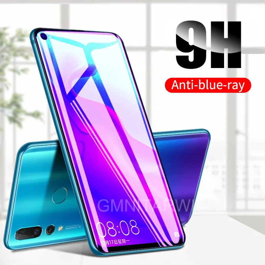 

9H Anti UV Purple Blue Light Fingerprint Tempered Glass For Huawei Mate 20 20X P30 P20 Lite Pro Nova 4 3 3e Screen Protector