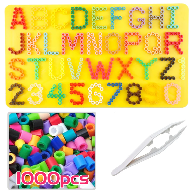 

5 mm use Alphabet and number pegboard/board for Fuse/perler/pix/hama/iron/melty/melting beads Kids crafts DIY Educational toys
