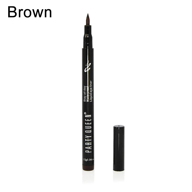 Party Queen Liquid Eyeliner Pencil Waterproof Long-Lasting Eyeliner Smooth Eye Liner Pen Sharp Makeup Cosmetic Brown Black Smoky