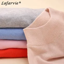 Lafarvie качественный вязаный свитер из смеси на основе кашемира женские топы длинный рукав водолазка осень зима мода женский пуловер S-XXL