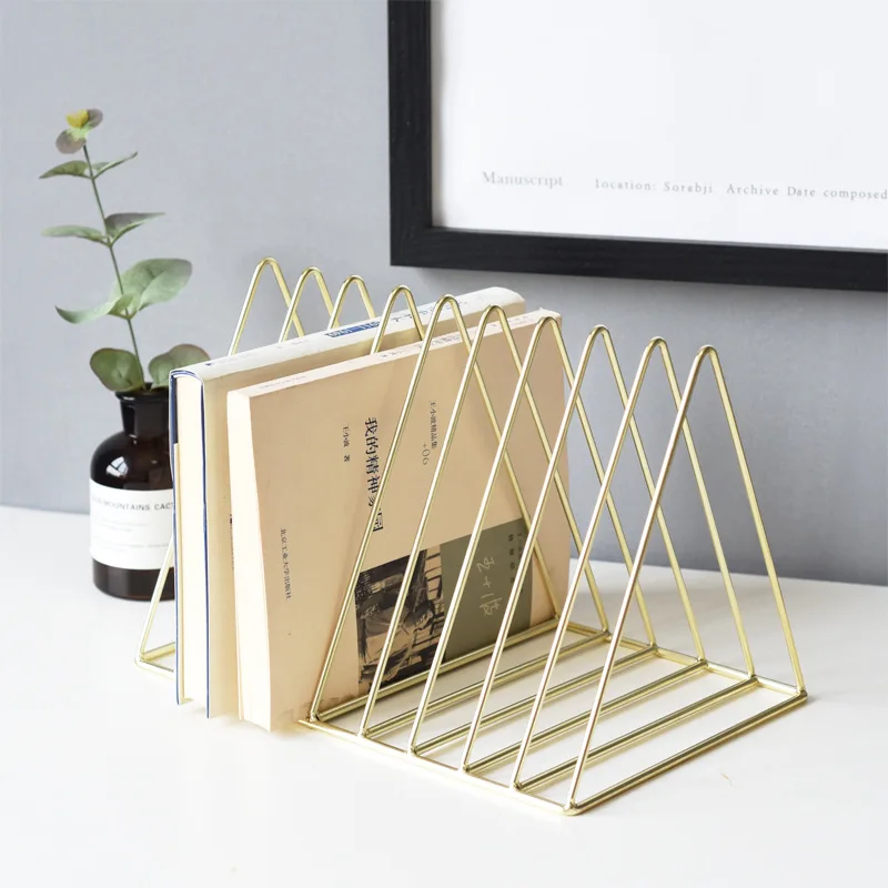 

Nordic metal Bookshelf Magazine Display Stand Newspapers Rack Vintage Organizer Storage Holder Office Decor Book Rack Bookends