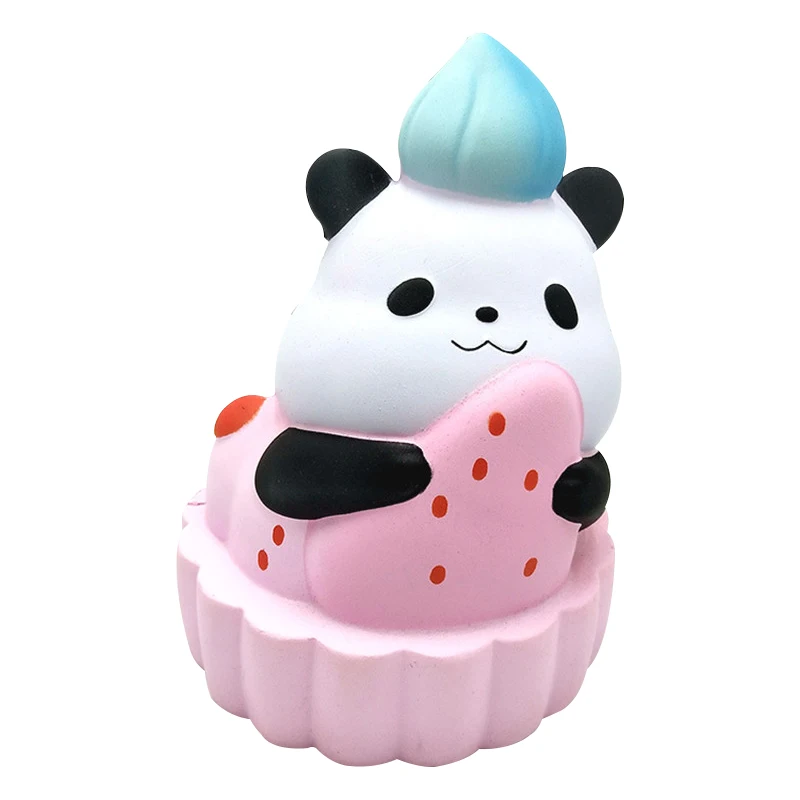 Милые Мягкая панда розовый торт пу замедлить рост отскок моделирование сыр сдавливание мягкими squeeze и улыбающиеся игрушки