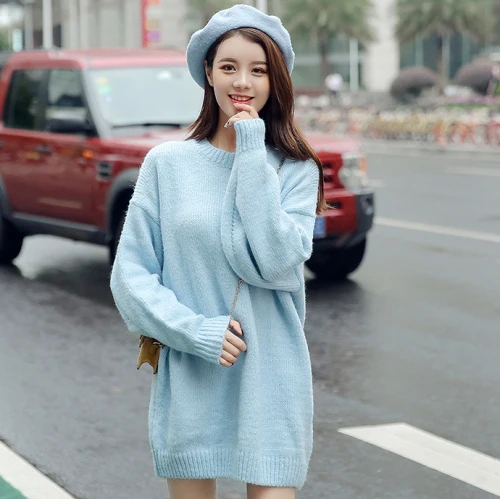 

RUGOD O- Neck Sweater Solid Ladies Pullovers Winter Sweater Women 2019 New Preppy Style Sweet Gril Loose Pull Femme Hiver