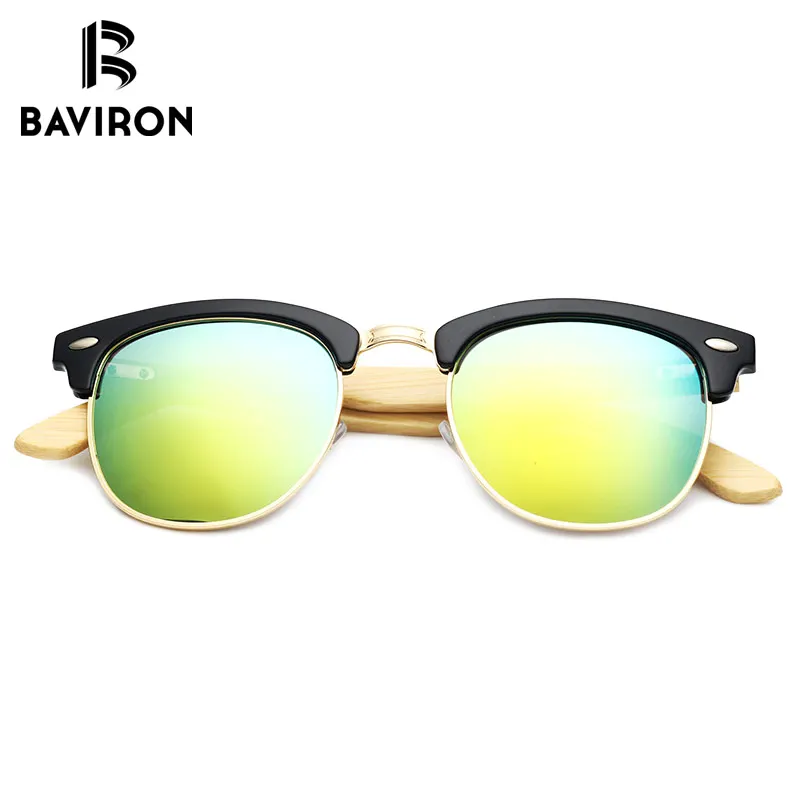 BAVIRON 2018 негабаритных бамбуковые солнцезащитные очки для Для женщин/Для мужчин