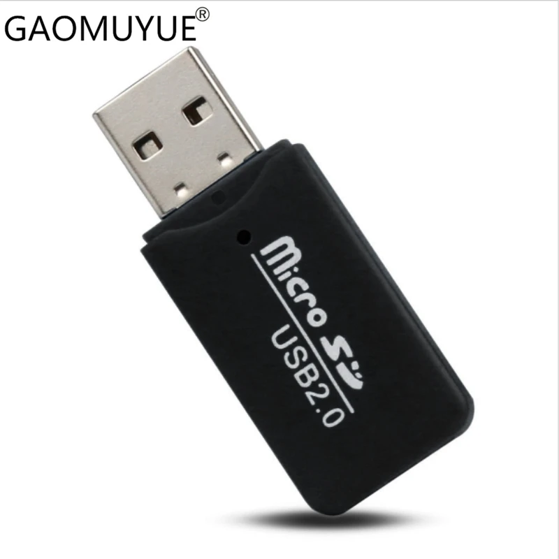 GAOMUYU Mini USB 2,0 кард-ридер для Microsd в кард-ридере s для tf-карт и sd-карт адаптер S3 - Цвет: Black-USB2.0