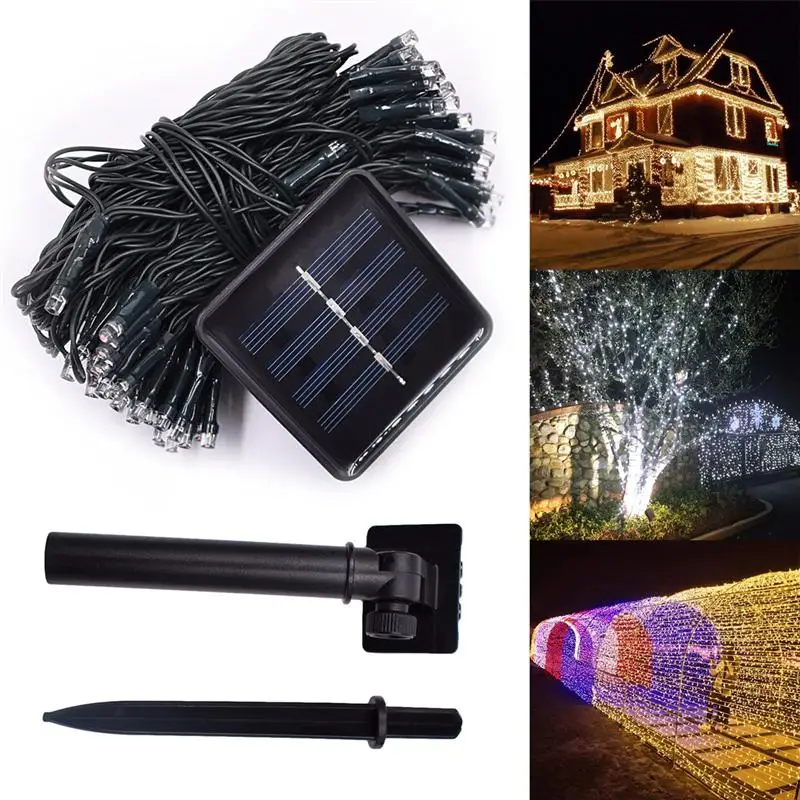 

12 Meters 100 LEDs Outdoor Solar String Lights Solar Powered Garden Lawn Yard Lights Christmas Light (White Light)