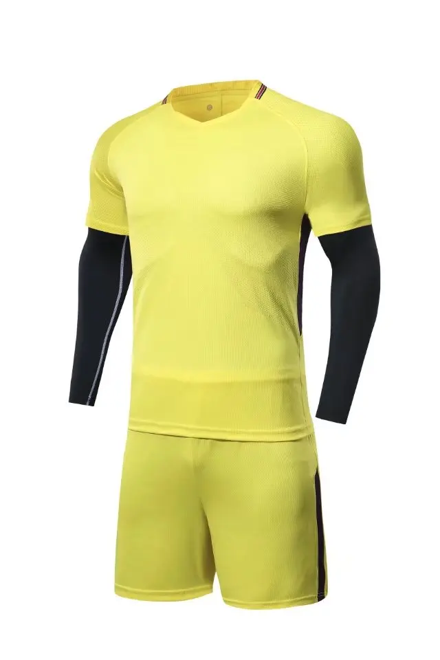 2017 new men plate football uniform Training Games men's soccer jerseys adult blank yellow kits