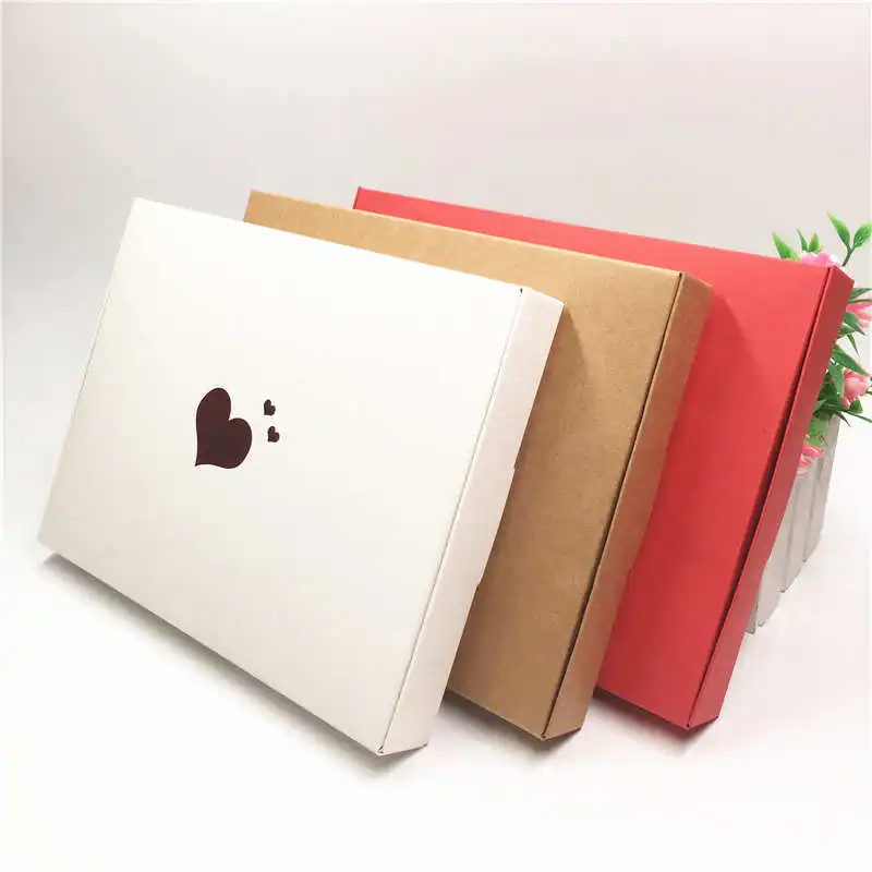 

30Pcs/Lot DIY Hot Stamping With Heart Pattern Kraft Paper Boxes Cases For Pizza Gifts Package Storage Container Box With Sticker