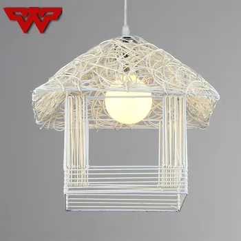 

Modern Small House Woven Rattan LED Pendant Lamp Garden Creative Restaurant Pendant Light for Bedroom Home/Industrial Lighting