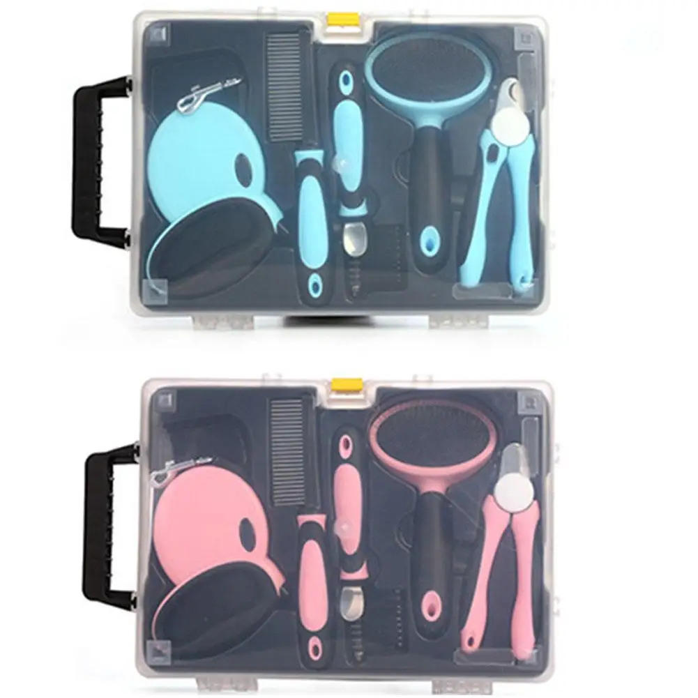 5 PCS Per Set Dog Cleaning Supplies Nail Clipper Steel Needle Combo Pet