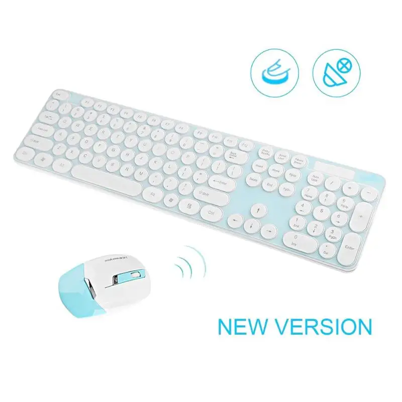 

VODOOL 1pc Ultra-thin 2.4GHz Wireless Chocolate Keycap Keyboard and Mouse Combo Set with USB Receiver for PC Laptop Notebook