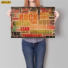 Музыкальная Рок-Группа Оберточная Бумага в винтажном стиле плакат для бара, кафе, настеная стикеры печати краски гостиная постеры для украшения дома 45,5x31,5 см