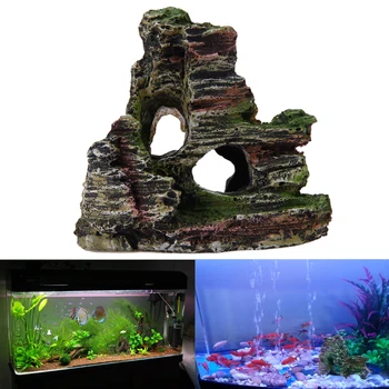 

Mountain View Skull Skeleton Ornament Fish Tank Aquarium Rockery Hiding Cave Tree Fish Tank Ornament Decor E5M1
