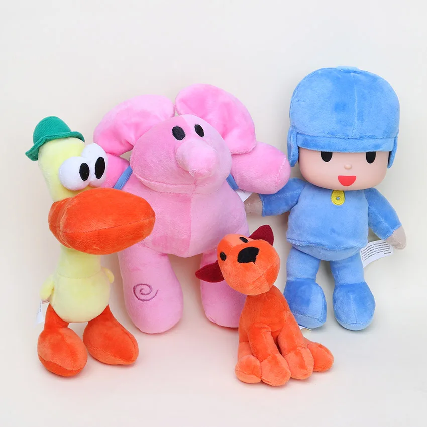 4pcs/lot Full Set POCOYO Cartoon Stuffed Animals Loula & Elly & Pato