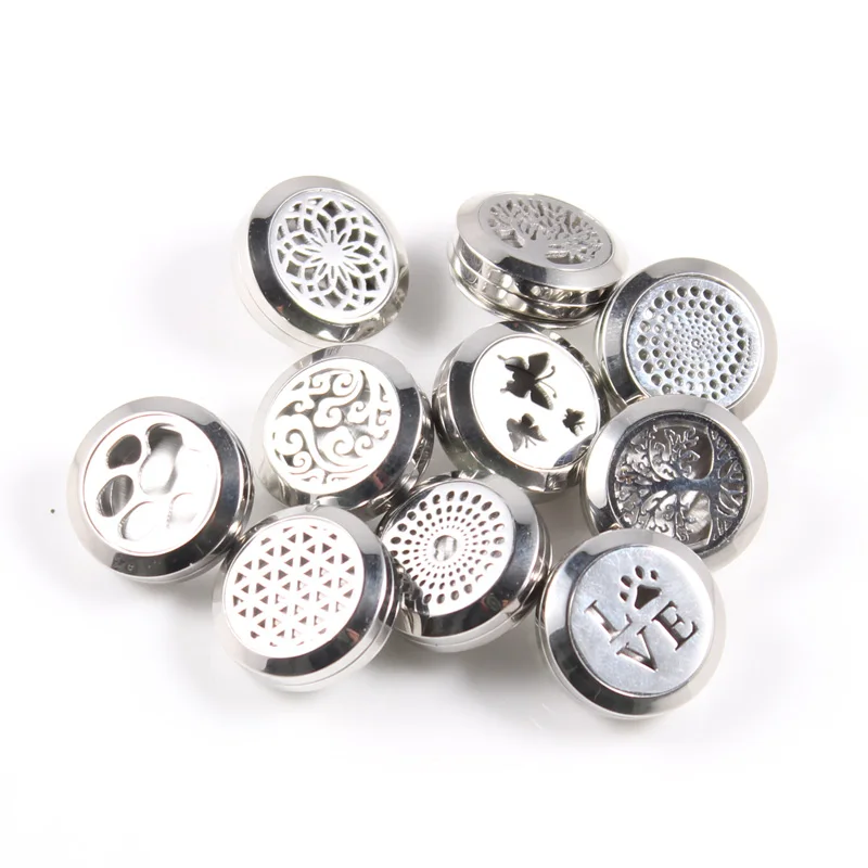 

6Pcs 2017 Silver Magnetic Perfume Locket Snap Button Love Dog Hexagram Essential Oil Diffuser Locket 20MM Fit Snaps Bracelets