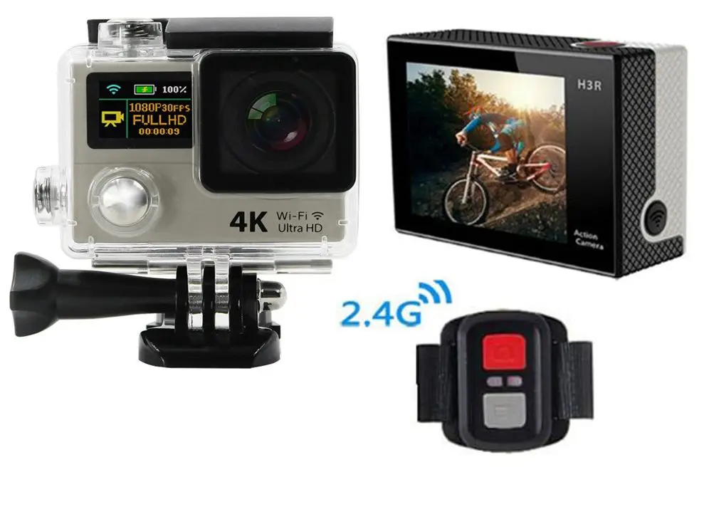 H3 Upgrated H3R Action camera Ultra HD 4K Video Sports Camera 170degree Wide Angle 2" Dual Screen Remote Control Camera cam