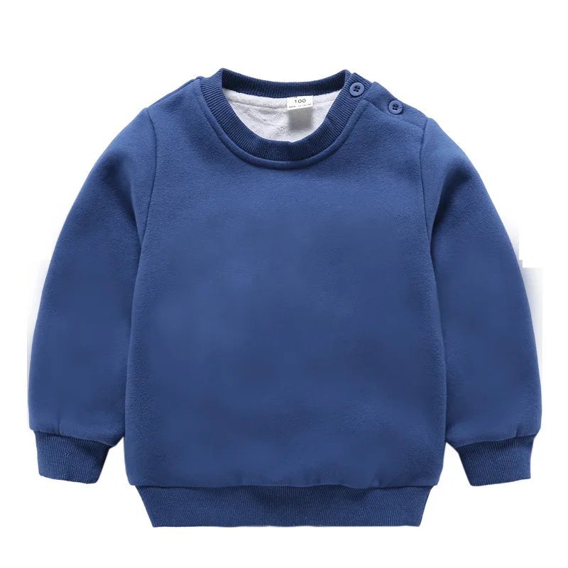 DE PEACH/зимние детские плотные бархатные толстовки для мальчиков и девочек; Осенняя теплая верхняя одежда; детский пуловер; пальто; детская одежда - Цвет: Navy Blue