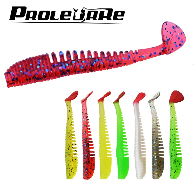 10pcslot Soft Fishing Lure Silicone Shad Worm Bait 80mm 2.5g Swimbait Vivid Pike Bass Lure isca artificial Fishing Tackle