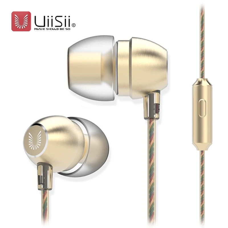  UiiSii HM7 In-ear Headphones Super Bass Stereo Earphone with Microphone Metal 3.5mm for iPhone /Samsung Mobile Phone Go pro MP3 