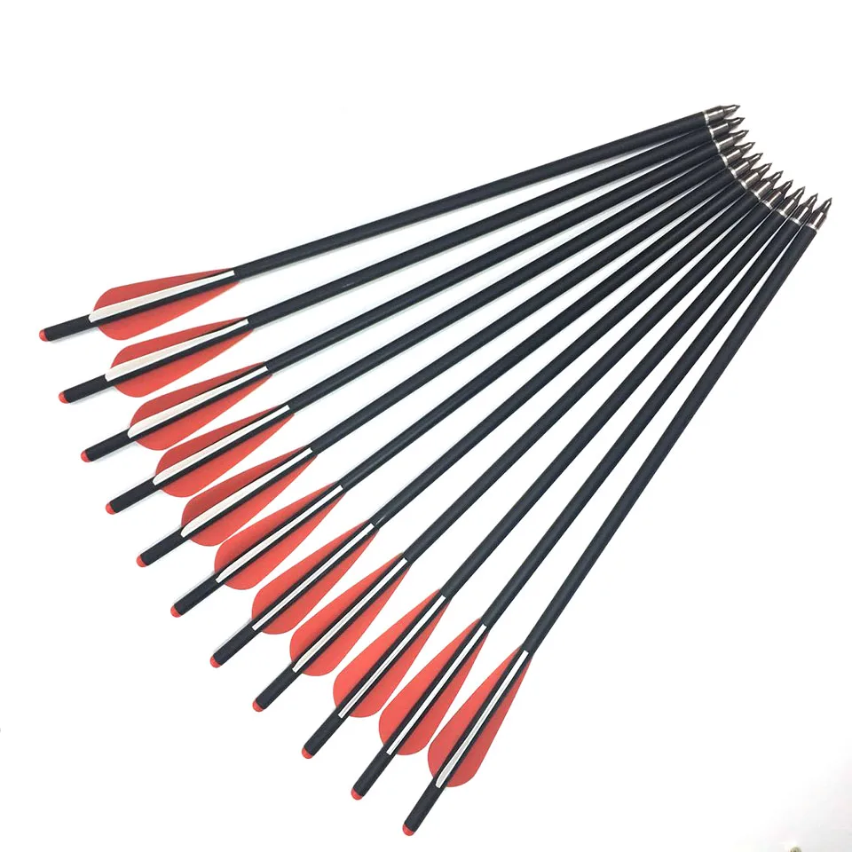 17/20/22" Crossbow Hunting Shooting Training Target Carbon Arrows 8.8mm Archery 