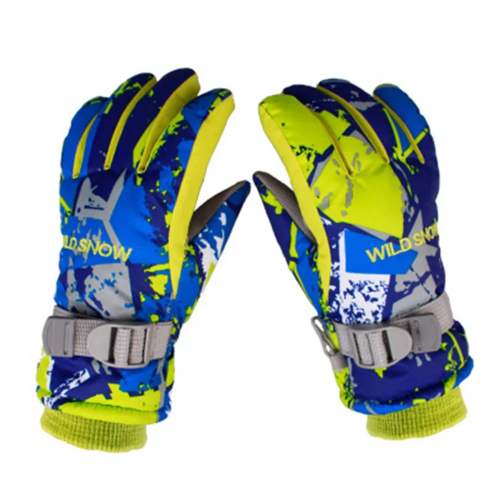 Children Skiing Gloves Waterproof Windproof Non slip Snow Skating
