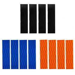 4 Pieces Ultralight EVA Diamond Groove Surfboard Skimboard Traction Pad Tail Pads  Bar Grips - Black / Orange / Blue