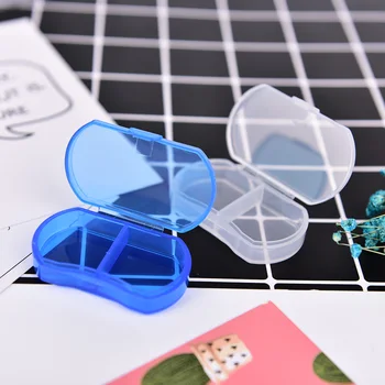 

1pc 2 Grids Container Tablet Sorter Box Mini Cute Medicine 7Day Weekly Storage Pill Case Organizer Health Care Pill Box