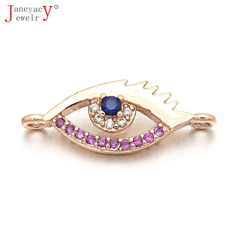 

Fashion Evil Eye Shape Zirconia DIY Charm Connectors Accessories Women Tassel Earring Necklace Jewelry Making Accesorios L7W19mm