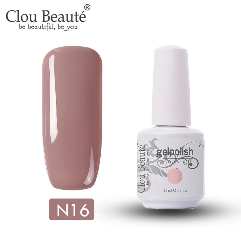 Серия Clou Beaute Nude 15 мл Гель-лак для ногтей Праймер УФ полуперманентный лак впитывающий гель для ногтей основа верхнее покрытие Гель-лак для ногтей - Цвет: N16