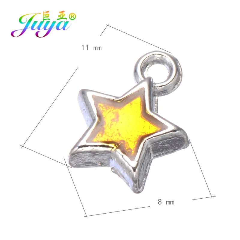 Juya DIY Small Enamel Charms Wholesale HandiCraft Evil Eye Love Heart Star Resin Charms For Women Kids Fashion Bijoux Making