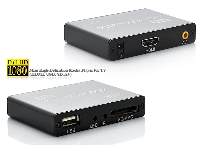 

Free shipping!JEDX MINI Full HD 1080P USB External HDD Media player SD MMC card reader HOST OTG MKV H.264 RMVB DVD MPEG