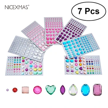

7pcs DIY Diamond Accessories Charm Plastic Rhinestone Dress Up Diamond Toy Jewelry for Girls Pretend Play Phone Shell