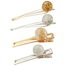 Японская Фантастическая Геометрическая заколка для волос Женская Блестящая жестяная фольга блестки круглая заколка для волос шарик искусственный кристалл металлик стильные заколки