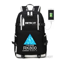 Рюкзак WISHOT detroit beke human rk800, сумка на плечо для путешествий, школьная сумка для подростков, Повседневная сумка для ноутбука с зарядкой через usb