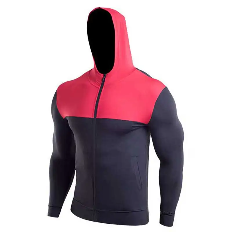 

Men Quick Dry Cap Hoodie Sweatshirt Sporting Jersey Compress Fitness Tight Rashgard Shirt Gymming Bodybuilding Runs Jacket M1834