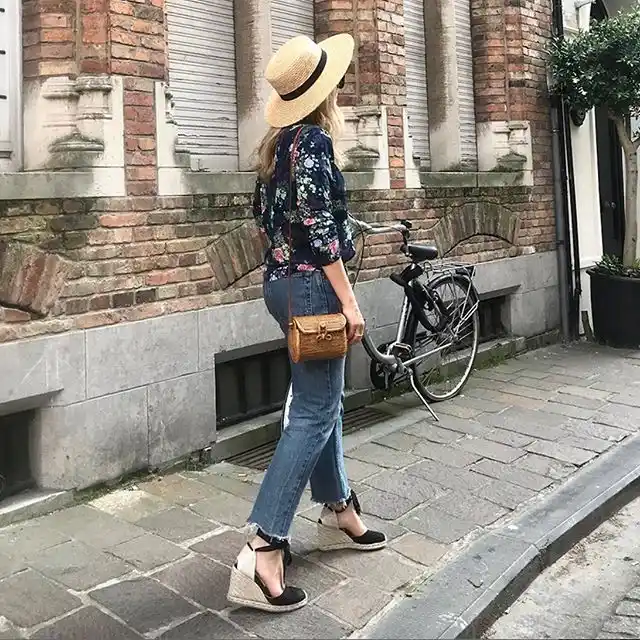 peep toe espadrille wedges with ankle ties