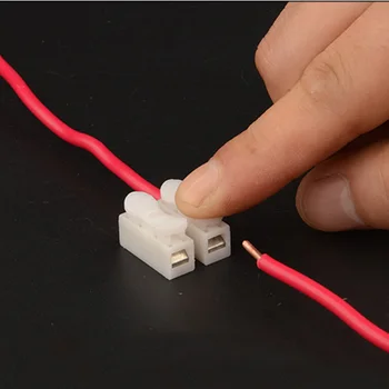 

10pcs CH-2 Press Type Electric Connection Quick Wiring Terminal for LED Lighting MAL999