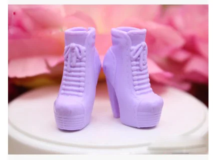 Разноцветная повседневная обувь на высоком каблуке; ботинки для 1:6; модная Милая кукольная обувь; BBI00183 - Цвет: 77