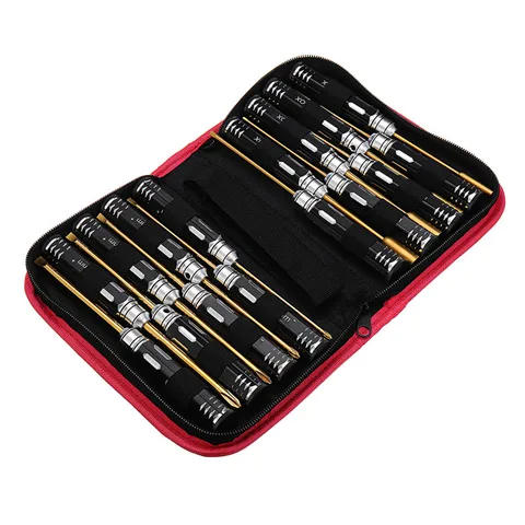 Chave de Fenda Conjunto com o Bolsa de Caixa para rc Ferramenta de Reparo em Casa Preto Phillips Parafuso Porca Plana Ferramentas Drone Modelo Faça Você Mesmo 16pcs Hex