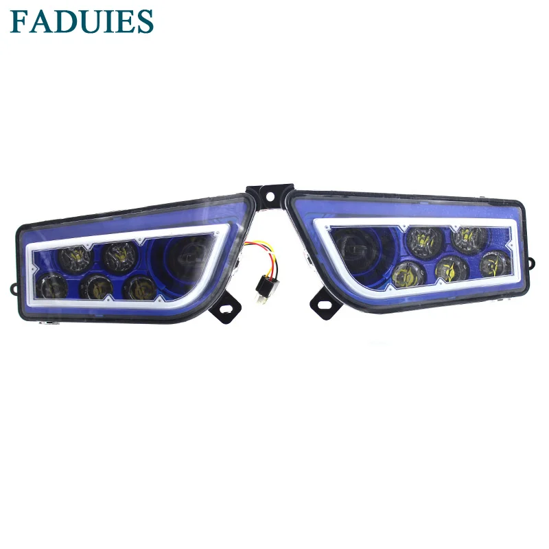 FADUIES ATV Polaris General 1000 Led Headlighs , Polaris RZR XP1000  Turbo Full Halo Angel Eyes LED Replacement Headlight Kit (1)
