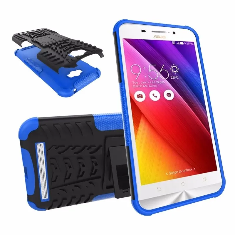 Luxury Armor TPU Shock Proof Silicone + Hard Case Cover For Asus Zenfone Max ZC550KL 5.5 inch Protective Back Cover With Stand (20)